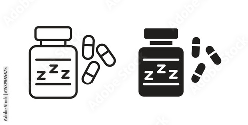 Sleeping pills icon Logos. Flat Vector Icon Design Template