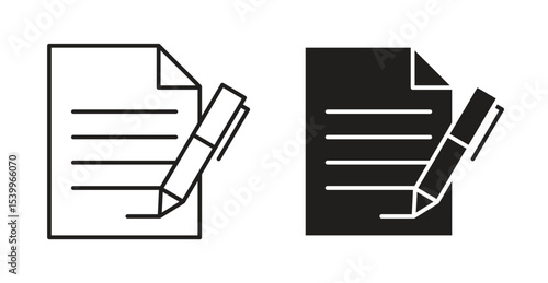 Signed contract icon Logos. Flat Vector Icon Design Template