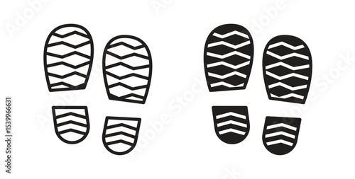 Shoe print icon Logos. Flat Vector Icon Design Template