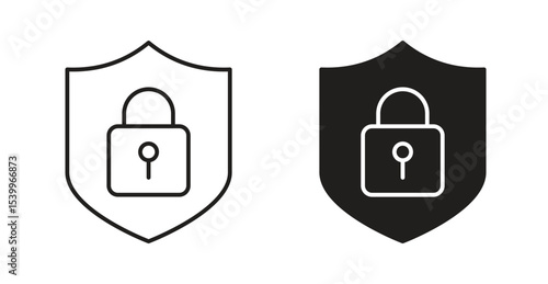 Shield lock icon Logos. Flat Vector Icon Design Template