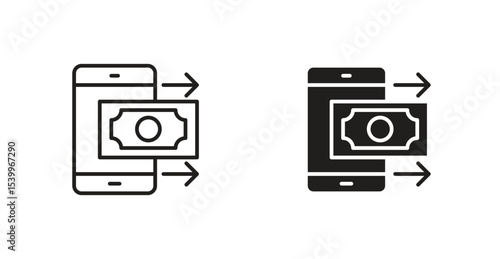 Send money smartphone icon