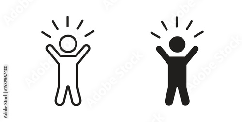 Self confidence icon Logos. Flat Vector Icon Design Template