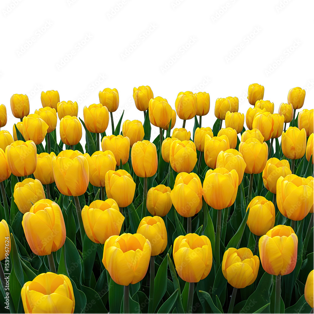 Obraz premium yellow tulips on white