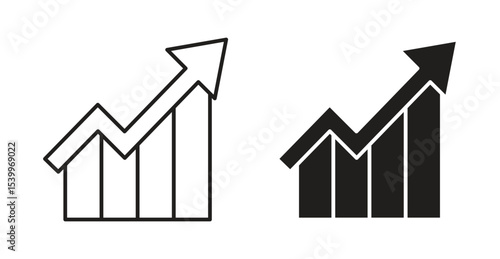 Sales growth icon Logos. Flat Vector Icon Design Template