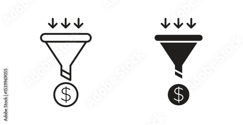 Sales funnel icon Logos. Flat Vector Icon Design Template