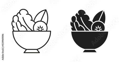 Salad icon Logos. Flat Vector Icon Design Template
