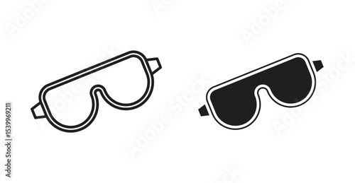 Safety goggles icon Logos. Flat Vector Icon Design Template