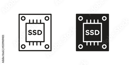 SSD drive icon Logos. Flat Vector Icon Design Template
