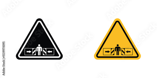Risk of crushing warning sign
