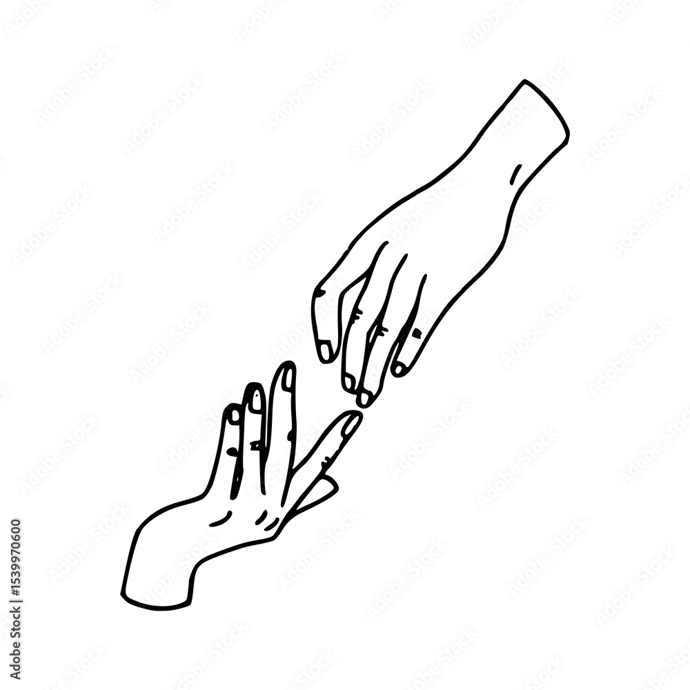 Obraz premium helping hands minimalist line art