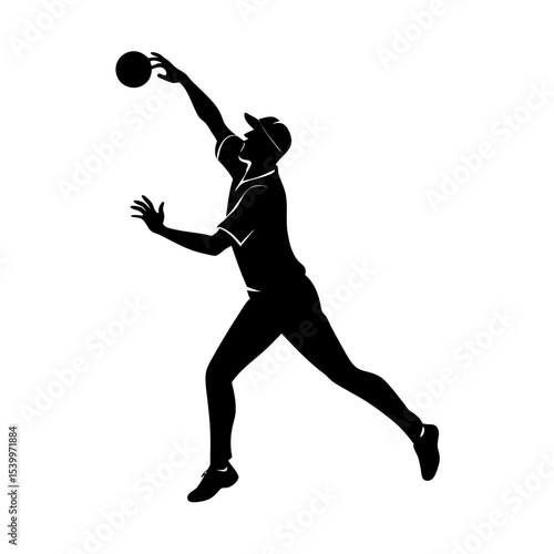 full body silhouette of cricket fielder catching b.svg