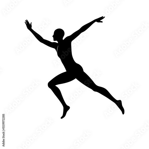 full body silhouette of high jumper mid flight   .svg