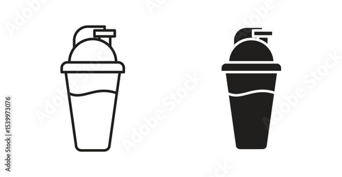 Protein shake icon Logos. Flat Vector Icon Design Template
