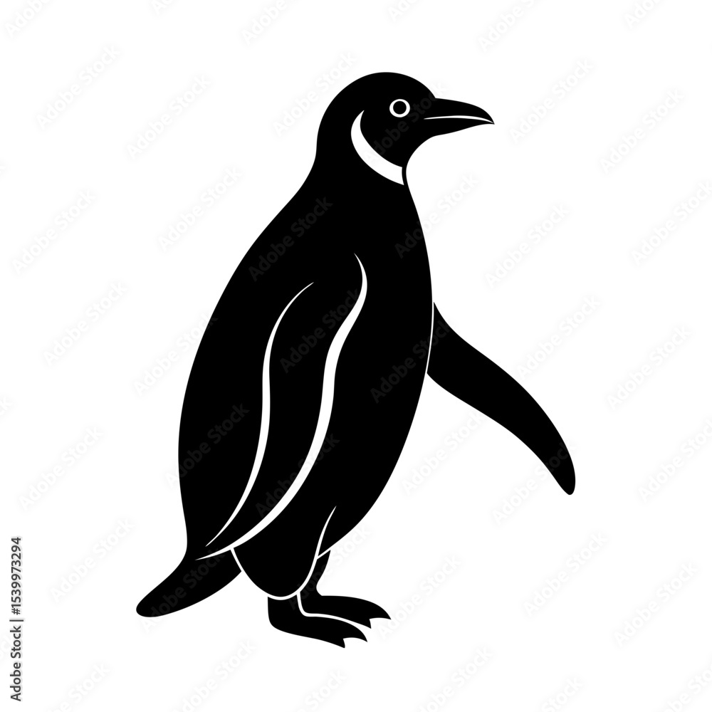 Obraz premium full body silhouette of walking penguin .svg