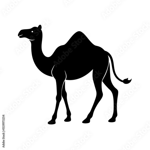 full body silhouette of walking camel with humps .svg