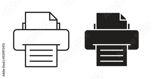 Printer icon for social media, app, and web design. Vector illustration.