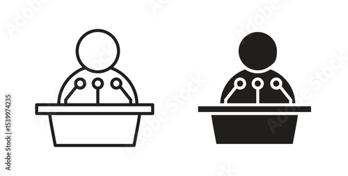Politician speaker icon Logos. Flat Vector Icon Design Template
