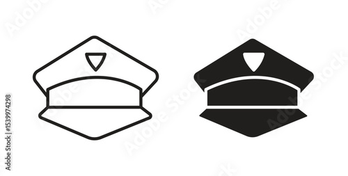 Police cap icon Logos. Flat Vector Icon Design Template