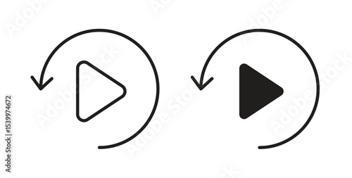 Playback icon Logos. Flat Vector Icon Design Template
