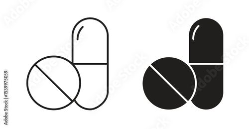 Pills icon Logos. Flat Vector Icon Design Template