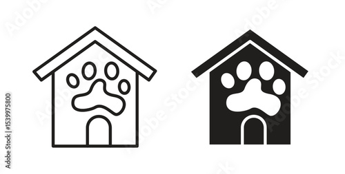 Pet shelter icon Logos. Flat Vector Icon Design Template