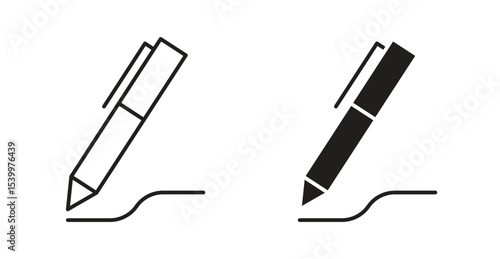 Pen icon Logos. Flat Vector Icon Design Template