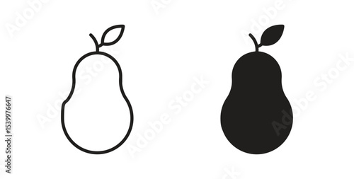 Pear icon Logos. Flat Vector Icon Design Template