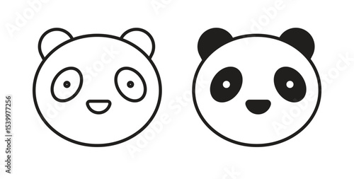Panda icon Logos. Flat Vector Icon Design Template