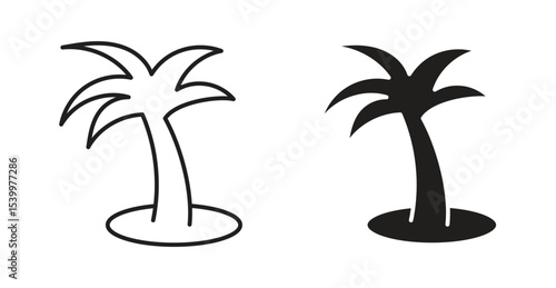 Palm tree icon Logos. Flat Vector Icon Design Template