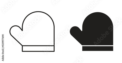 Oven mitt icon Logos. Flat Vector Icon Design Template