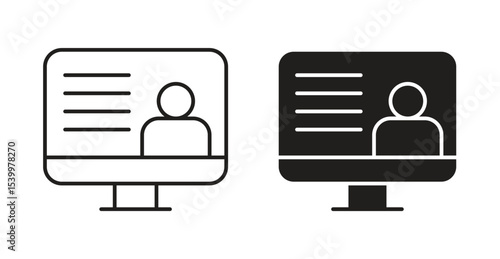 Online course icon Logos. Flat Vector Icon Design Template