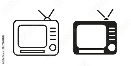 Old television icon Logos. Flat Vector Icon Design Template