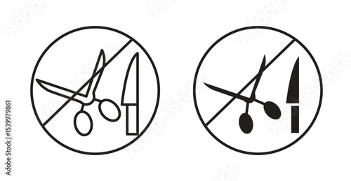 No scissors or no knives sign