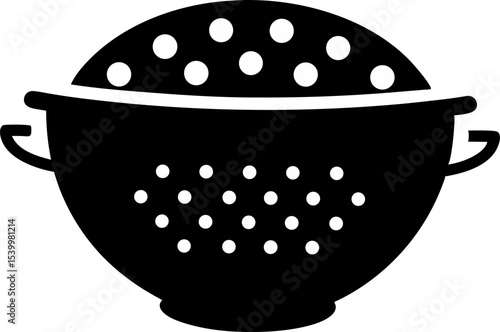 Colander Silhouette Vector Illustration 