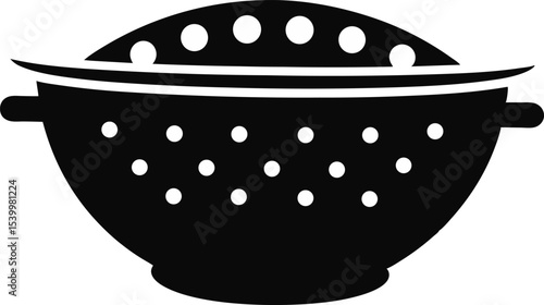 Colander Silhouette Vector Illustration 
