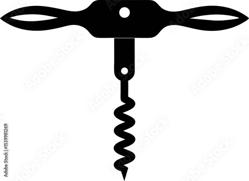 Corkscrew Silhouette Vector Illustration 