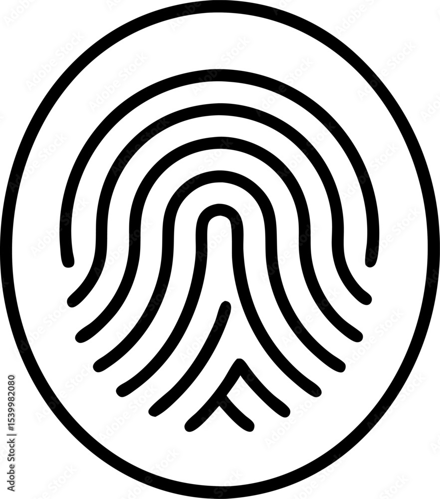 Fingerprint Security Icon Line Art Vector Illustration Fingerprint Security Icon Line Art Vector Illustration