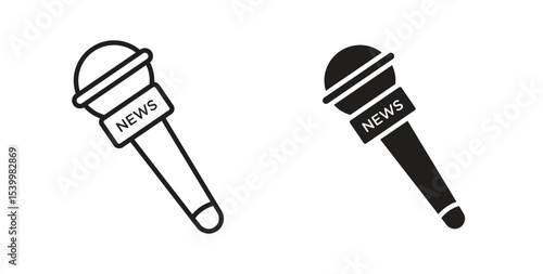News microphone icon Logos. Flat Vector Icon Design Template