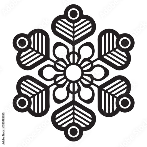 Abstract floral vector illustration with white lace flower pattern ornament