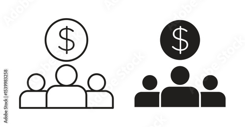 Mutual funds icon Logos. Flat Vector Icon Design Template