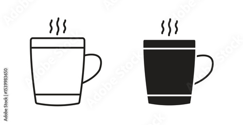 Mug icon Logos. Flat Vector Icon Design Template