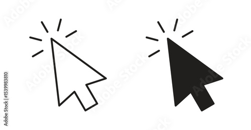 Mouse pointer icon Logos. Flat Vector Icon Design Template