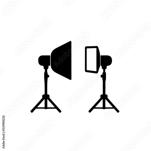 Two light setup with reflector for portrait photography concept of Photographer's Day  