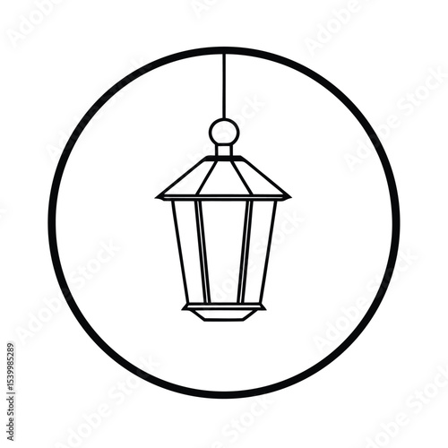 Wallpaper Mural Elegant lantern design within a circular frame perfect for invitations logos and decorative projects Torontodigital.ca