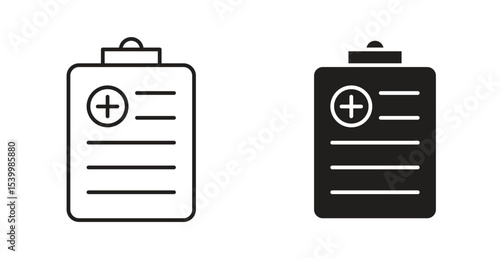 Medical report icon Logos. Flat Vector Icon Design Template