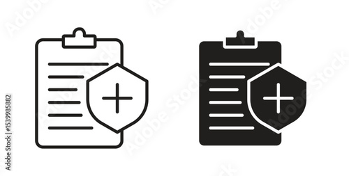 Medical record icon Logos. Flat Vector Icon Design Template