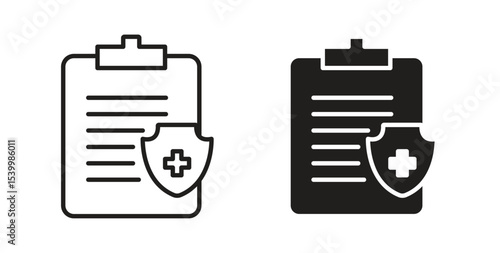 Medical insurance icon Logos. Flat Vector Icon Design Template