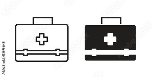 Medical aid kit icon Logos. Flat Vector Icon Design Template
