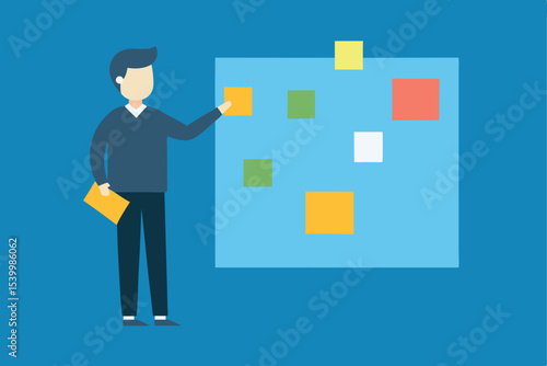 -manager-delegating-tasks-using-sticky-notes-on-bo.eps