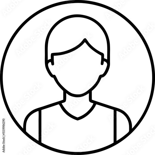 User Profile Icon Line Art Vector Illustration With White Background